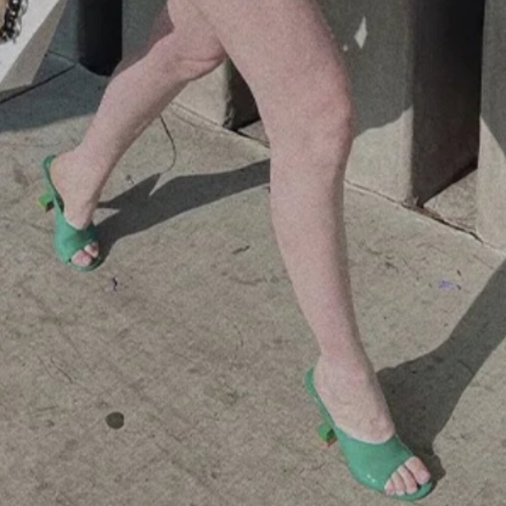 Larroudé Madonna Mule - Green Patent - W7